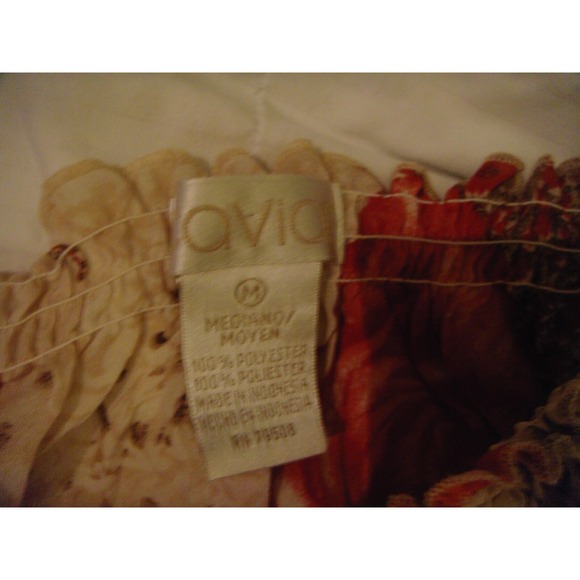 Caviar womens M rose design shear elastic off the shoulder tie front top shirt - Picture 4 of 9